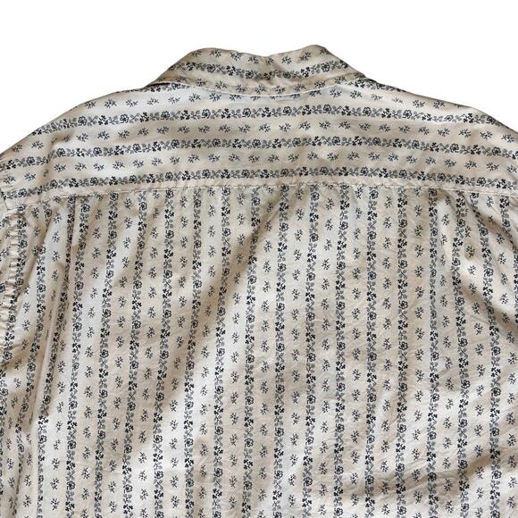 Lucky Brand Y2k Button Down Shirt Men's XXL Long Sleeve Floral Ivory Western Vtg - Picture 12 of 16